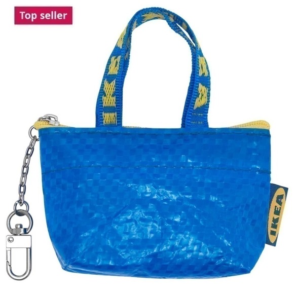 IKEA KNÖLIG Bag small blue ICONIC TOTE Zipper Pouch - Picture 1 of 10